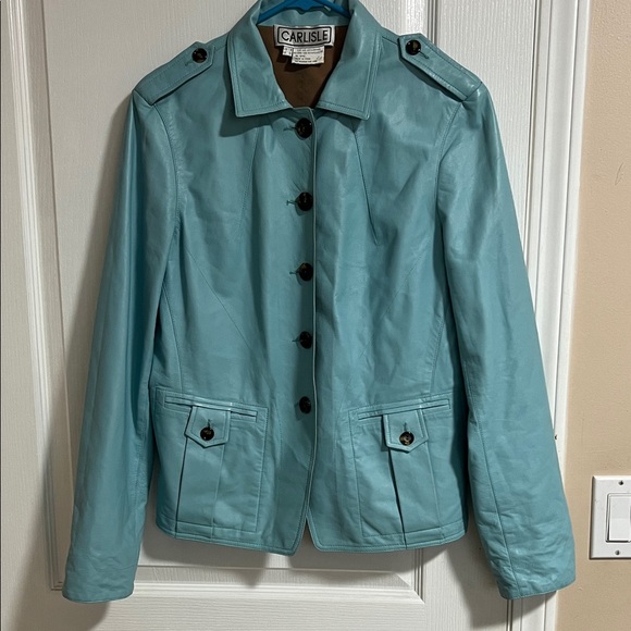 Carlisle Leather Blue Jacket - Picture 1 of 12